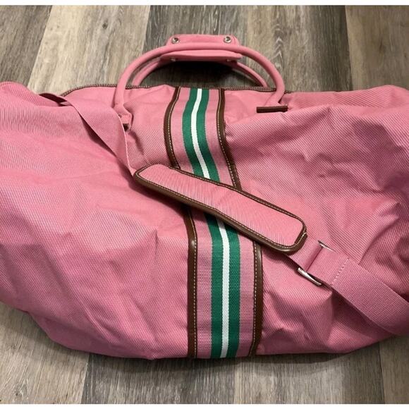 Vintage Tommy Hilfiger Duffle Bag Pink 21x12 Weekender Carry-on - Picture 1 of 10